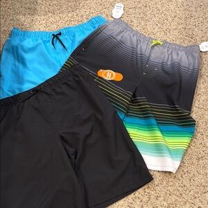 Stylish Boys Swim Shorts - Black, Blue, and Multicolor 18-20/XXL NWT